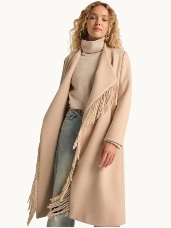 Z Supply Jackets & Blazers - NWT Z Supply Alchemist Fringe Coat Oversized Shawl Collar Boho Western Duster M